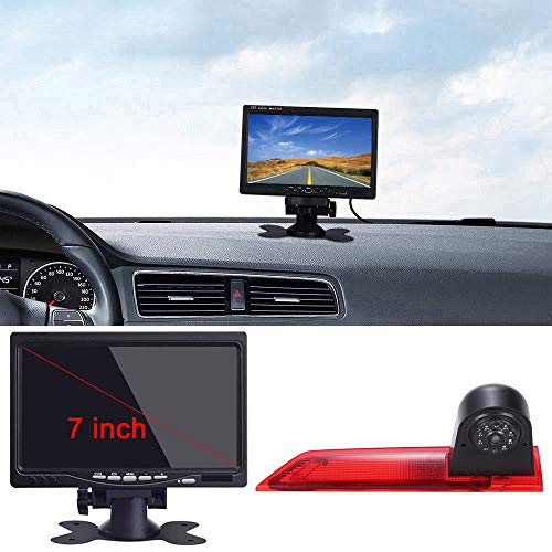 7" Zoll LCD Monitor+Rückfahrkamera integriert in 3. Bremslicht dritte Bremsleuchte Kamera for Ford Transit Custom 2012-2016 Transporter Business MPV SUV Bus von Kalakus