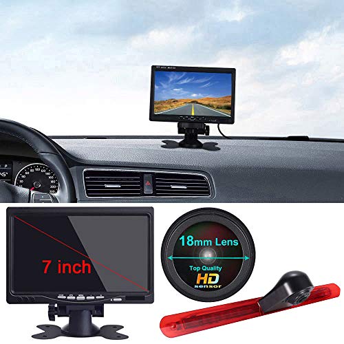 Auto Dritte Dachmontage Bremslicht Rückfahrkamera +7" TFT LCD Monitor Wasserdicht Einparkkamera für Mercedes Benz Vito W447 Kasten Tourer V260 Mixto 3 Brake Light lamp ab 2014 von Kalakus