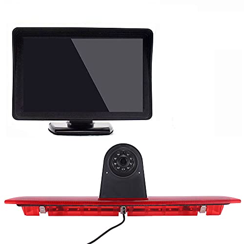 HD 1280x720P Auto Rückfahrkamera im 3. Bremslicht Bremsleuchte Wasserdicht Nachtsicht Rückfahrkamera+4.3" LCD Monitor Ersatz für Ford Transit tourneo Custom Jumbo Kasten V363 F150 F250 F350 V636 MK8 von Kalakus