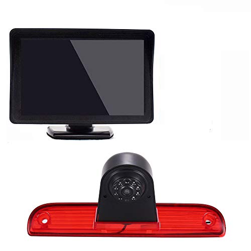 Transporter 4,3 Zoll LCD Monitor+ 3rd Bremslicht Rückfahrkamera Wasserdicht Nachtsicht Kamera für Van FIAT Ducato X250 X290 Bus Kasten/Peugeot Boxter/Citroen Jumper von Kalakus