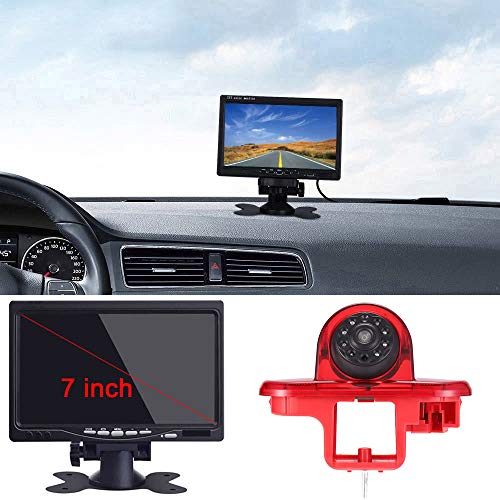 Winkel einstellen Bremsleuchte Kamera Bremslicht Rückfahrkamera mit 7" TFT LCD Monitor Ersatz für Opel Vivaro surf Concept/Combo/Vauxhall/Trafic/FIAT Talento/Nissan Primastar Van von Kalakus