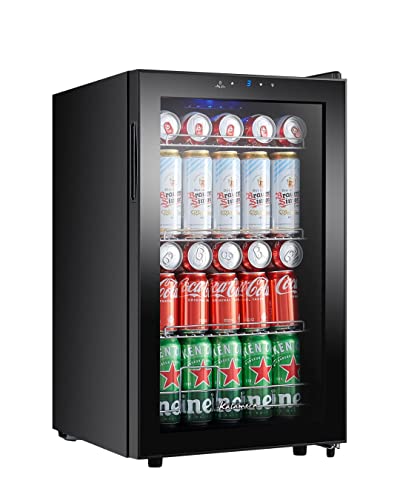 Kalamera Getränkekühlschrank, Kleiner Flaschenkühlschrank mit Touch-Bedienfeld, 3-18°C Kühlzone, Bierkühlschrank 68 Liter, 38 dB, Blaue LED-innenbeleuchtung, KRC-68GE von Kalamera