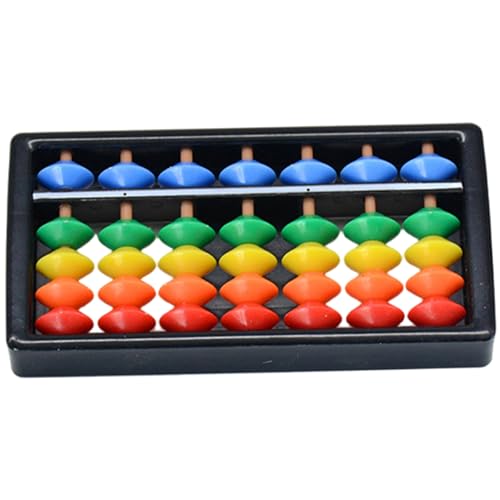 Mini 7 -Ziffern Stäbe Abacus, Soroban Arithmetik mit farbenfrohen Perlen, tragbare Berechnung von Bildungsmathematikspielzeug für Kindergarten von Kalastussaari