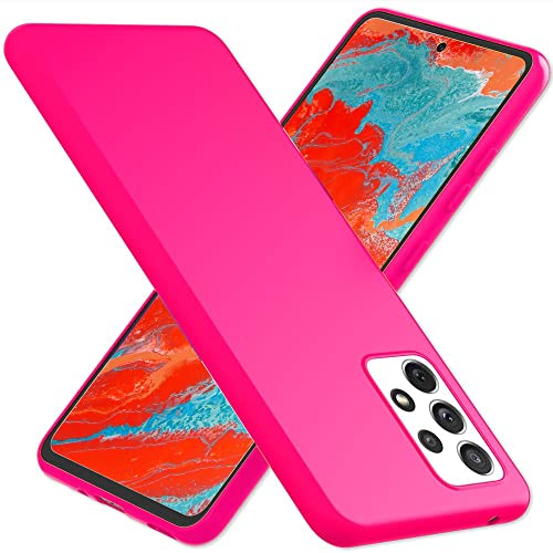 KALIROO Bunte Neonhülle kompatibel mit Samsung Galaxy A33 Hülle, Intensiv Leuchtend Samtig Weich rutschfest Soft, Dünne Silikon Schutzhülle Slim Cover Handyhülle Grip Case Etui Flexibel, Farbe:Pink von Kaliroo