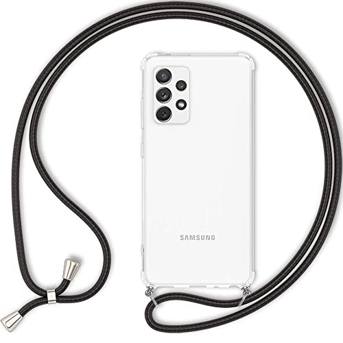 KALIROO Hardcase mit Kette kompatibel mit Samsung Galaxy A33 Hülle, Transparente Schutzhülle mit Umhänge-Band, Kratzfest Anti-Gelb Klar Durchsichtig, Robuste Handyhülle & Handy-Schnur, Farbe:Schwarz KALIROO Hardcase mit Kette kompatibel mit Samsung Galaxy A33 Hülle, Transparente Schutzhülle mit Umhänge-Band, Kratzfest Anti-Gelb Klar Durchsichtig, Robuste Handyhülle & Handy-Schnur, Farbe:Schwarz von Kaliroo