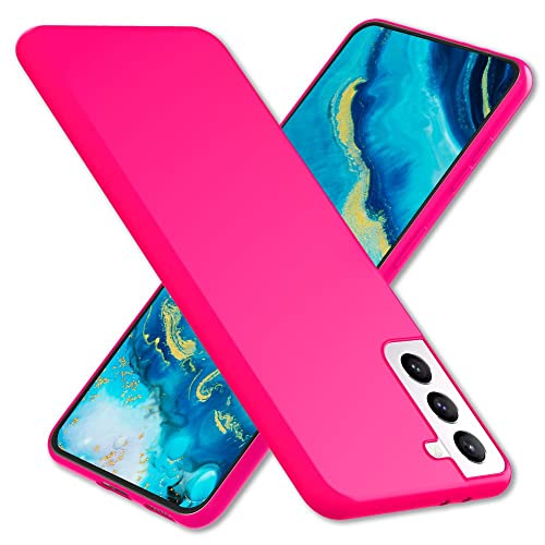 KALIROO Intensive Neonhülle kompatibel mit Samsung Galaxy S22 Hülle, Bunt Leuchtend Samtig Weich rutschfest Soft, Dünne Silikon Schutzhülle Slim Cover Handyhülle Grip Case Etui Flexibel, Farbe:Pink von Kaliroo