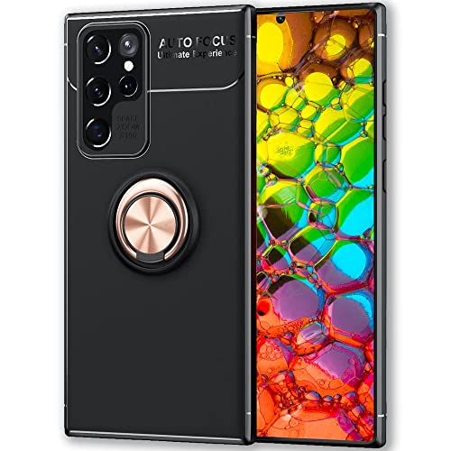 KALIROO Ringhülle Standfunktion kompatibel mit Samsung Galaxy S22 Ultra Hülle, Drehbarer 360-Grad Ring Finger-Halter & Aufsteller, Matt-Schwarze Silikon Schutzhülle Cover rutschfest, Farbe:Rose Gold KALIROO Ringhülle Standfunktion kompatibel mit Samsung Galaxy S22 Ultra Hülle, Drehbarer 360-Grad Ring Finger-Halter & Aufsteller, Matt-Schwarze Silikon Schutzhülle Cover rutschfest, Farbe:Rose Gold von Kaliroo