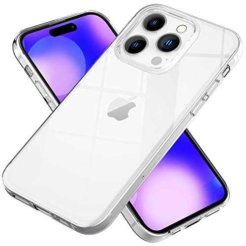 Kaliroo Transparente Silikonhülle kompatibel mit iPhone 14 Pro Max Hülle, Durchsichtig Anti-Gelb Kristall-Klar Stoßfest Robust, Crystal Clear Case Silikon Handyhülle Cover Dünn, Schutzhülle Kratzfest von Kaliroo