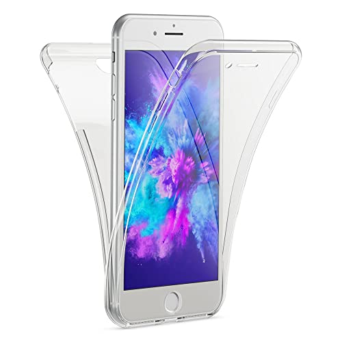 Kaliroo 360-Grad Schutzhülle kompatibel mit iPhone 8 Plus/iPhone 7 Plus Hülle, Transparente Silikon Rundum Handyhülle Full-Body Case Slim Cover, Dünne Handy-Tasche Vorne & Hinten Komplett-Schutz von Kaliroo