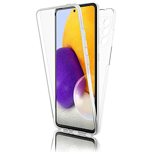 Kaliroo 360° Hardcase kompatibel mit Samsung Galaxy A72 Hülle, Klare Transparente Full-Body Handyhülle, Slim Hardcover mit Silikon Bumper & Display-Schutz, Clear Phone Case Rundumschutz Handy-Tasche von Kaliroo