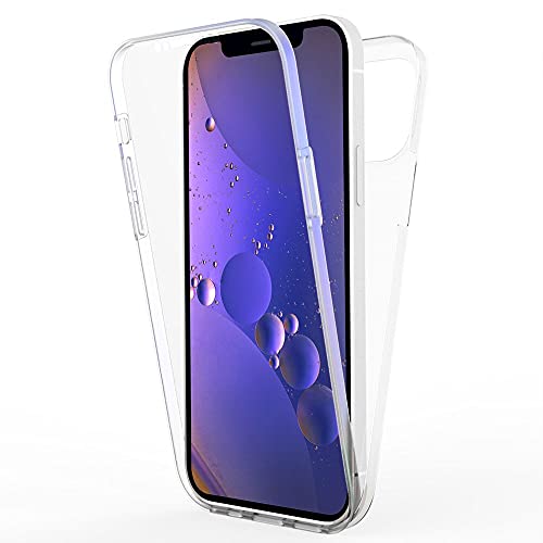 Kaliroo 360° Hardcase kompatibel mit iPhone 13 Hülle, Klare Vorderseite Transparenter Komplettschutz Vergilbungsfrei Durchsichtig, Hardcover + Silikon Bumper + Display-Schutz, Robuste Handyhülle Etui von Kaliroo