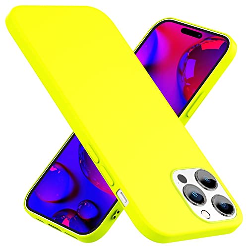 Kaliroo Bunte Neonhülle kompatibel mit iPhone 14 Pro Max Hülle, Intensiv Leuchtend Samtig Weich rutschfest Soft, Dünne Neon Silikon Schutzhülle Matt Slim Cover Handyhülle Case Backcover, Farbe:Gelb Kaliroo Bunte Neonhülle kompatibel mit iPhone 14 Pro Max Hülle, Intensiv Leuchtend Samtig Weich rutschfest Soft, Dünne Neon Silikon Schutzhülle Matt Slim Cover Handyhülle Case Backcover, Farbe:Gelb von Kaliroo