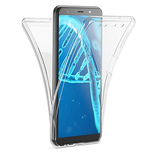 Kaliroo Handyhülle 360 Grad kompatibel mit Samsung Galaxy A7 2018, Ultra-Slim Full-Body Case Rundum Hülle Silikon Schutzhülle, Dünne Handy-Tasche Phone Cover Komplett-Schutz Schale Etui - Transparent von Kaliroo