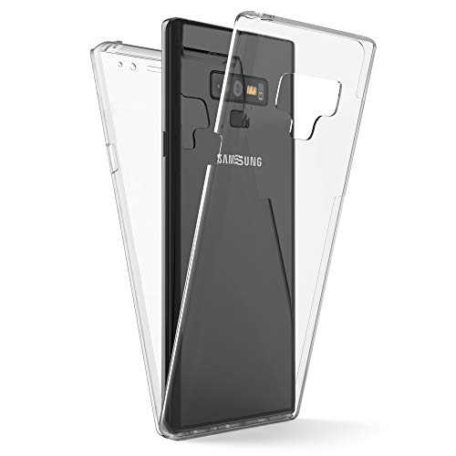 Kaliroo Handyhülle 360 Grad kompatibel mit Samsung Galaxy Note 9, Full-Body Schutzhülle Hardcase hinten & Displayschutz vorne mit Silikon Bumper, Full-Cover Case Komplett-Schutz Hülle - Transparent von Kaliroo