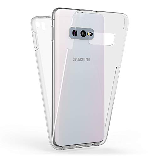 Kaliroo Handyhülle 360 Grad kompatibel mit Samsung Galaxy S10E, Full-Body Schutzhülle Hardcase hinten & Displayschutz vorne mit Silikon Bumper, Slim Full-Cover Case Komplett-Schutz Etui - Transparent von Kaliroo