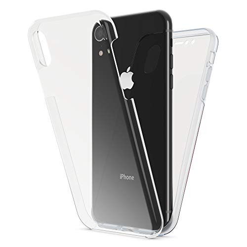 Kaliroo Handyhülle 360 Grad kompatibel mit iPhone XR, Full-Body Schutzhülle Hardcase hinten & Displayschutz vorne mit Silikon Bumper, Slim Full-Cover Case Komplett-Schutz Hülle Rundum - Transparent von Kaliroo