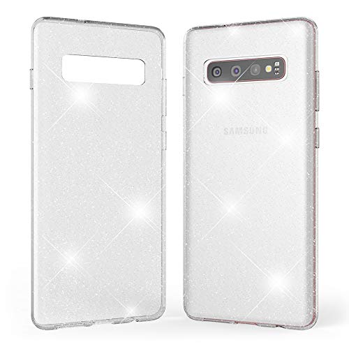 Kaliroo Handyhülle Glitzer kompatibel mit Samsung Galaxy S10 Plus, Durchsichtige Diamant Hülle Silikon Schutzhülle Glitter Case Ultra-Slim Cover Bling Handy-Tasche Strass Backcover Etui - Transparent von Kaliroo