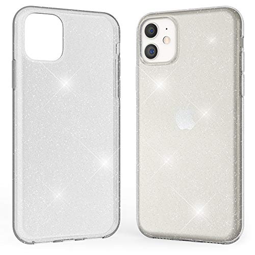 Kaliroo Handyhülle Glitzer kompatibel mit iPhone 11, Durchsichtige Diamant Hülle Silikon Schutzhülle Glitter Case, Ultra-Slim Cover Bling Handy-Tasche Strass Backcover Bumper Etui Dünn - Transparent von Kaliroo