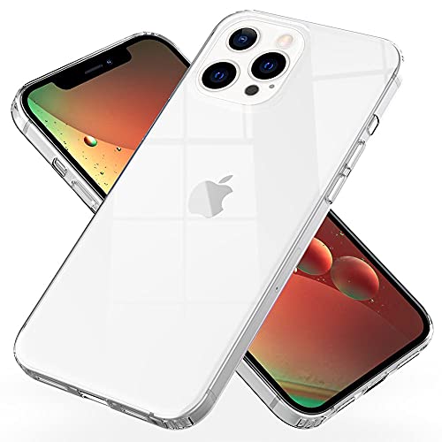 Kaliroo Hardcase Durchsichtig kompatibel mit iPhone 13 PRO Hülle, Kratzfest Transparent Robust Durchsichtig, Crystal Clear Hard Backcover & Silikon Bumper, Klare Schutzhülle Phone Case Cover Etui von Kaliroo