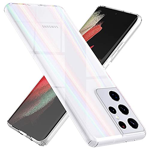 Kaliroo Klare Glashülle kompatibel mit Samsung Galaxy S21 Ultra Hülle, Transparentes Regenbogen Cover Kratzfestes Hardcase & Silikon-Rahmen, Glänzende Hartglas Schutzhülle Phone Case Handyhülle Etui Kaliroo Klare Glashülle kompatibel mit Samsung Galaxy S21 Ultra Hülle, Transparentes Regenbogen Cover Kratzfestes Hardcase & Silikon-Rahmen, Glänzende Hartglas Schutzhülle Phone Case Handyhülle Etui von Kaliroo