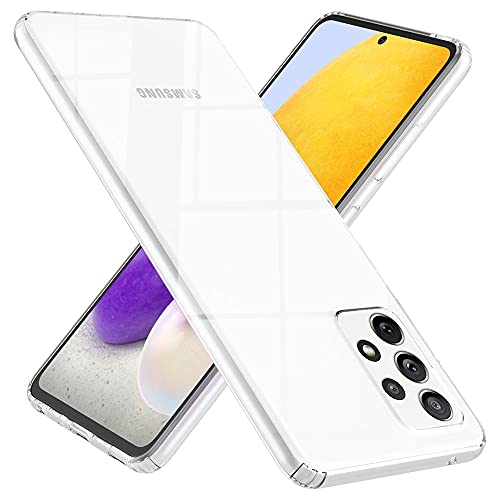 Kaliroo Klare Handyhülle kompatibel mit Samsung Galaxy A72 Hülle, Transparentes Kratzfestes Hard Backcover & Silikon Bumper, Crystal Clear Case Schutzhülle Cover Kunststoff Etui Backcase Durchsichtig von Kaliroo