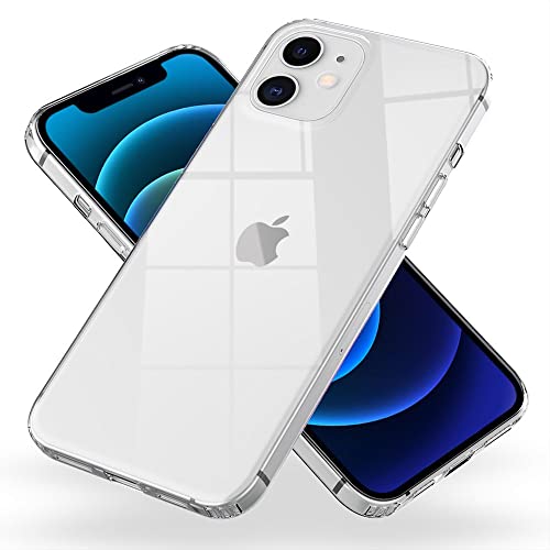 Kaliroo Klare Handyhülle kompatibel mit iPhone 12 Mini Hülle, Transparentes Kratzfestes Hard Backcover & Silikon Bumper, Crystal Clear Case Schutzhülle Cover Kunststoff Handy-Tasche Etui Durchsichtig von Kaliroo