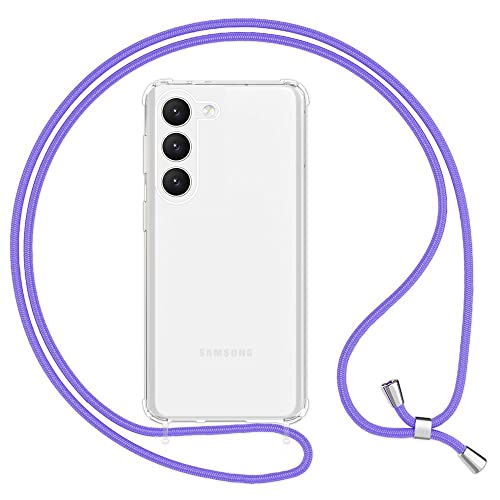 Kaliroo Klare Schutzhülle mit Kette kompatibel mit Samsung Galaxy S23 Hülle, Transparente Handyhülle mit Umhänge-Band, Kratzfest Anti-Gelb Stoßfest, Harte Rückseite & Silikon-Rand, Farbe:Lila Kaliroo Klare Schutzhülle mit Kette kompatibel mit Samsung Galaxy S23 Hülle, Transparente Handyhülle mit Umhänge-Band, Kratzfest Anti-Gelb Stoßfest, Harte Rückseite & Silikon-Rand, Farbe:Lila von Kaliroo