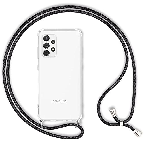 Kaliroo Necklace Case kompatibel mit Samsung Galaxy A72 Hülle, Transparente Schutzhülle mit Kette Slim Hardcase mit Umhänge-Band, Clear Hard Cover Durchsichtige Handy-Tasche & Kordel, Farbe:Schwarz Kaliroo Necklace Case kompatibel mit Samsung Galaxy A72 Hülle, Transparente Schutzhülle mit Kette Slim Hardcase mit Umhänge-Band, Clear Hard Cover Durchsichtige Handy-Tasche & Kordel, Farbe:Schwarz von Kaliroo
