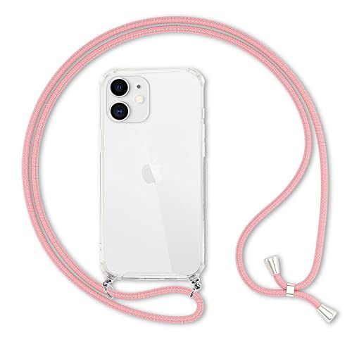Kaliroo Necklace Case kompatibel mit iPhone 12 MINI Hülle, Transparente Schutzhülle mit Kette Slim Hardcase mit Umhänge-Band, Handy-Schnur Cover Durchsichtige Handy-Tasche & Kordel, Farbe:Pink Kaliroo Necklace Case kompatibel mit iPhone 12 MINI Hülle, Transparente Schutzhülle mit Kette Slim Hardcase mit Umhänge-Band, Handy-Schnur Cover Durchsichtige Handy-Tasche & Kordel, Farbe:Pink von Kaliroo