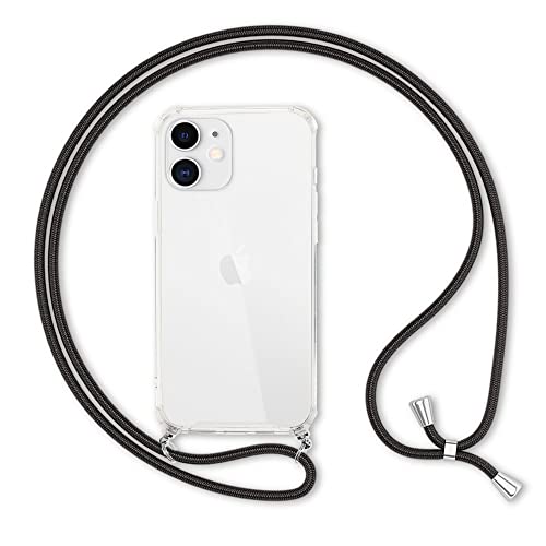 Kaliroo Necklace Case kompatibel mit iPhone 12 | iPhone 12 PRO Hülle, Transparente Schutzhülle mit Kette Slim Hardcase mit Umhänge-Band, Handy-Schnur Cover Bumper Handy-Tasche & Kordel, Farbe:Schwarz Kaliroo Necklace Case kompatibel mit iPhone 12 | iPhone 12 PRO Hülle, Transparente Schutzhülle mit Kette Slim Hardcase mit Umhänge-Band, Handy-Schnur Cover Bumper Handy-Tasche & Kordel, Farbe:Schwarz von Kaliroo