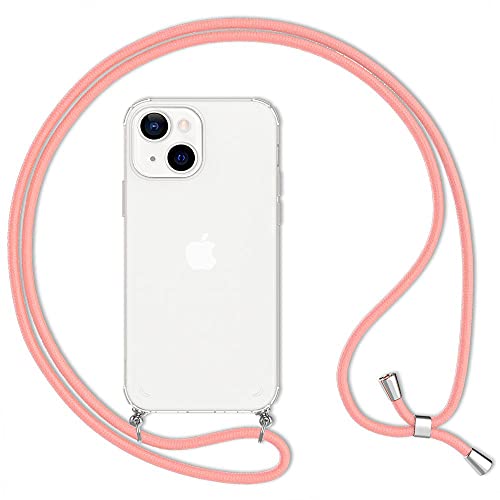 Kaliroo Necklace Case kompatibel mit iPhone 13 Mini Hülle, Transparente Schutzhülle mit Kette Slim Hardcase mit Umhänge-Band, Clear Phone Cover Etui Durchsichtige Handy-Tasche & Kordel, Farbe:Pink Kaliroo Necklace Case kompatibel mit iPhone 13 Mini Hülle, Transparente Schutzhülle mit Kette Slim Hardcase mit Umhänge-Band, Clear Phone Cover Etui Durchsichtige Handy-Tasche & Kordel, Farbe:Pink von Kaliroo