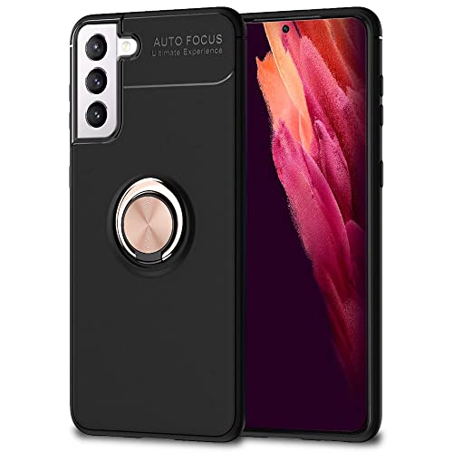 Kaliroo Ringhülle kompatibel mit Samsung Galaxy S21 Hülle, Stoßfeste Silikon Schutzhülle mit 360-Grad Finger-Halter für magnetische KFZ-Halterung, Cover Handyhülle Phone Case Schale, Farbe:Rose Gold Kaliroo Ringhülle kompatibel mit Samsung Galaxy S21 Hülle, Stoßfeste Silikon Schutzhülle mit 360-Grad Finger-Halter für magnetische KFZ-Halterung, Cover Handyhülle Phone Case Schale, Farbe:Rose Gold von Kaliroo