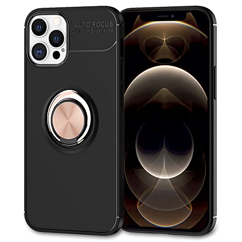 Kaliroo Ringhülle kompatibel mit iPhone 12 PRO MAX Hülle, Stoßfeste Silikon Schutzhülle mit 360-Grad Finger-Halter für magnetische KFZ-Halterung, Cover Handyhülle Phone Case Schale, Farbe:Rose Gold Kaliroo Ringhülle kompatibel mit iPhone 12 PRO MAX Hülle, Stoßfeste Silikon Schutzhülle mit 360-Grad Finger-Halter für magnetische KFZ-Halterung, Cover Handyhülle Phone Case Schale, Farbe:Rose Gold von Kaliroo