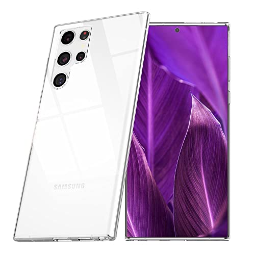 Kaliroo Transparente Silikonhülle kompatibel mit Samsung Galaxy S23 Ultra Hülle, Durchsichtig Anti-Gelb Kristall-Klar Stoßfest Robust, Crystal Clear Case Silikon Handyhülle Cover Flexibel Schutzhülle von Kaliroo