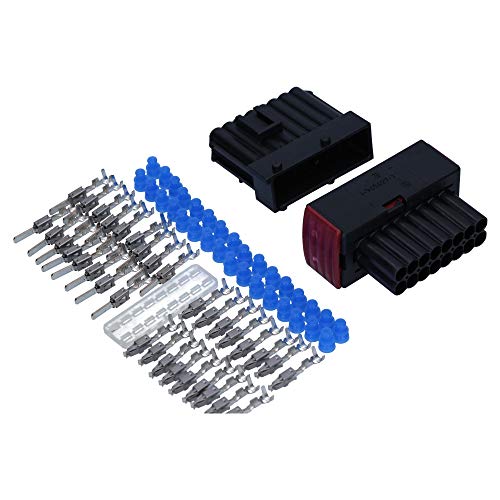 Kalitec KALI-1316 JPT Set 16-polig 0,5-1,0 mm² schwarz | KFZ Flachsteckverbinder, Buchsengehäuse mit Kontakte | Schutzklasse IP54 | Stecker für Auto 24V | Material PBT Kalitec KALI-1316 JPT Set 16-polig 0,5-1,0 mm² schwarz | KFZ Flachsteckverbinder, Buchsengehäuse mit Kontakte | Schutzklasse IP54 | Stecker für Auto 24V | Material PBT von Kalitec