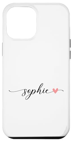 Hülle für iPhone 15 Plus Sophie Name Vorname Kalligrafie Herzlinie Weiss Pastell Rosa von Kalligrafie Personalisierte Vornamen