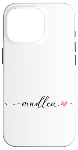 Madlen Name Vorname Kalligrafie Herzlinie Weiss Pastell Rosa Hülle für iPhone 16 Pro Madlen Name Vorname Kalligrafie Herzlinie Weiss Pastell Rosa Hülle für iPhone 16 Pro von Kalligrafie Personalisierte Vornamen
