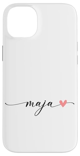Maja Name Vorname Kalligrafie Herzlinie Weiss Pastell Rosa Hülle für iPhone 14 Plus Maja Name Vorname Kalligrafie Herzlinie Weiss Pastell Rosa Hülle für iPhone 14 Plus von Kalligrafie Personalisierte Vornamen