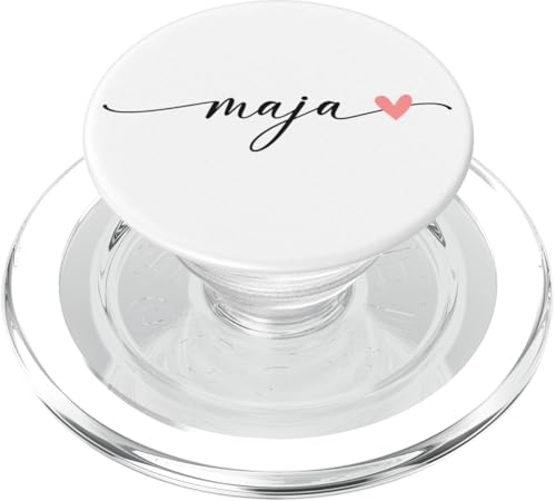 Maja Name Vorname Kalligrafie Herzlinie Weiss Pastell Rosa PopSockets PopGrip für MagSafe Maja Name Vorname Kalligrafie Herzlinie Weiss Pastell Rosa PopSockets PopGrip für MagSafe von Kalligrafie Personalisierte Vornamen