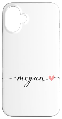 Megan Name Vorname Kalligrafie Herzlinie Weiss Pastell Rosa Hülle für iPhone 16 Plus Megan Name Vorname Kalligrafie Herzlinie Weiss Pastell Rosa Hülle für iPhone 16 Plus von Kalligrafie Personalisierte Vornamen