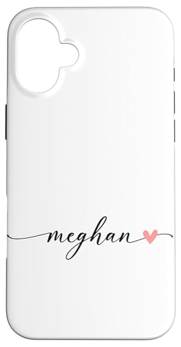 Meghan Name Vorname Kalligrafie Herzlinie Weiss Pastell Rosa Hülle für iPhone 16 Plus Meghan Name Vorname Kalligrafie Herzlinie Weiss Pastell Rosa Hülle für iPhone 16 Plus von Kalligrafie Personalisierte Vornamen