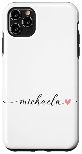 Michaela Name Vorname Kalligrafie Herzlinie Weiß Pastellrosa Hülle für iPhone 11 Pro Max Michaela Name Vorname Kalligrafie Herzlinie Weiß Pastellrosa Hülle für iPhone 11 Pro Max von Kalligrafie Personalisierte Vornamen