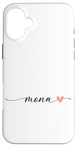 Mona Name Vorname Kalligrafie Herzlinie Weiss Pastell Rosa Hülle für iPhone 16 Plus Mona Name Vorname Kalligrafie Herzlinie Weiss Pastell Rosa Hülle für iPhone 16 Plus von Kalligrafie Personalisierte Vornamen