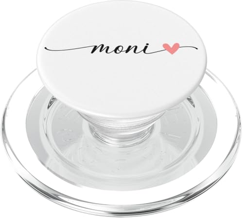 Moni Name Vorname Kalligrafie Herzlinie Weiss Pastell Rosa PopSockets PopGrip für MagSafe Moni Name Vorname Kalligrafie Herzlinie Weiss Pastell Rosa PopSockets PopGrip für MagSafe von Kalligrafie Personalisierte Vornamen