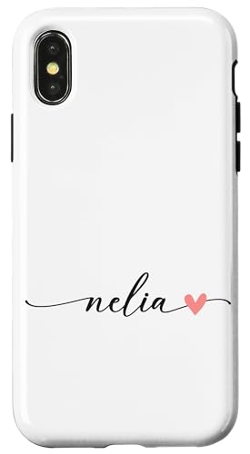 Nelia Name Vorname Kalligrafie Herzlinie Weiss Pastell Rosa Hülle für iPhone X/XS Nelia Name Vorname Kalligrafie Herzlinie Weiss Pastell Rosa Hülle für iPhone X/XS von Kalligrafie Personalisierte Vornamen