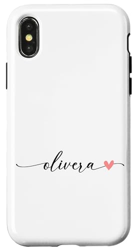 Olivera Name Vorname Kalligrafie Herzlinie Pastell Rosa Hülle für iPhone X/XS Olivera Name Vorname Kalligrafie Herzlinie Pastell Rosa Hülle für iPhone X/XS von Kalligrafie Personalisierte Vornamen