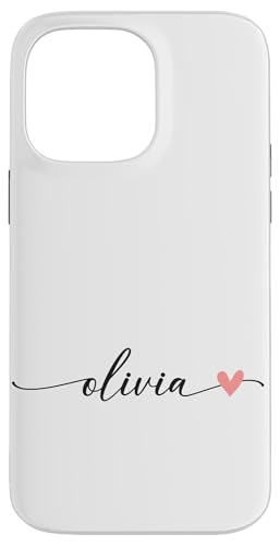 Olivia Name Vorname Kalligrafie Herzlinie Weiss Pastell Rosa Hülle für iPhone 14 Pro Max Olivia Name Vorname Kalligrafie Herzlinie Weiss Pastell Rosa Hülle für iPhone 14 Pro Max von Kalligrafie Personalisierte Vornamen