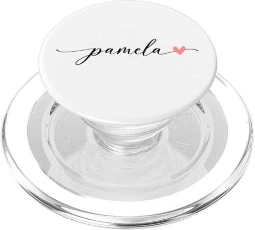 Pamela Name Vorname Kalligrafie Herzlinie Weiss Pastell Rosa PopSockets PopGrip für MagSafe Pamela Name Vorname Kalligrafie Herzlinie Weiss Pastell Rosa PopSockets PopGrip für MagSafe von Kalligrafie Personalisierte Vornamen