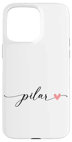 Pilar Name Vorname Kalligrafie Herzlinie Weiss Pastell Rosa Hülle für iPhone 15 Pro Max Pilar Name Vorname Kalligrafie Herzlinie Weiss Pastell Rosa Hülle für iPhone 15 Pro Max von Kalligrafie Personalisierte Vornamen