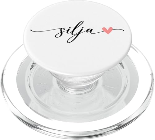 Silja Name Vorname Kalligrafie Herzlinie Weiss Pastell Rosa PopSockets PopGrip für MagSafe Silja Name Vorname Kalligrafie Herzlinie Weiss Pastell Rosa PopSockets PopGrip für MagSafe von Kalligrafie Personalisierte Vornamen